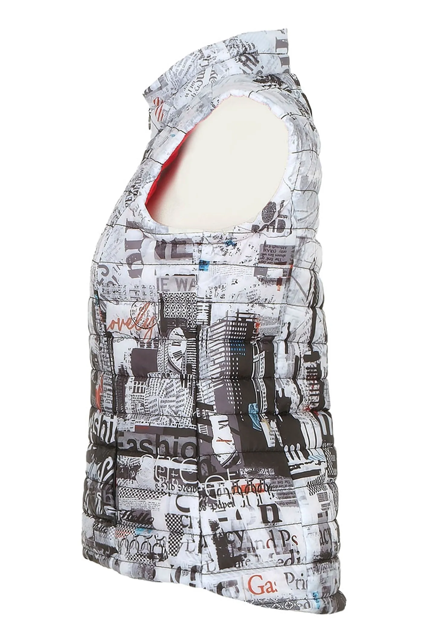 Dolcezza 74822 Padded Gilet Black City Life Print