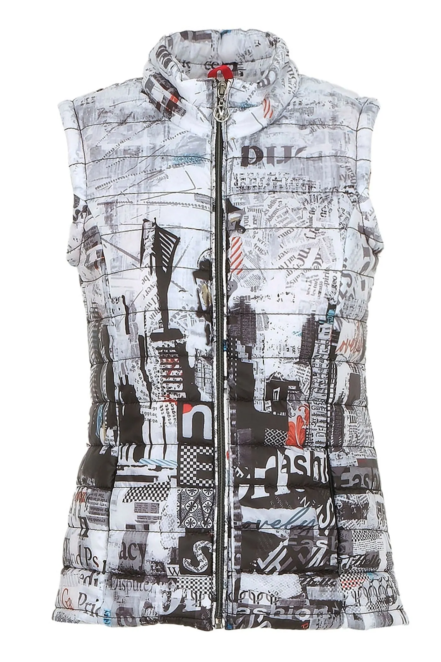 Dolcezza 74822 Padded Gilet Black City Life Print