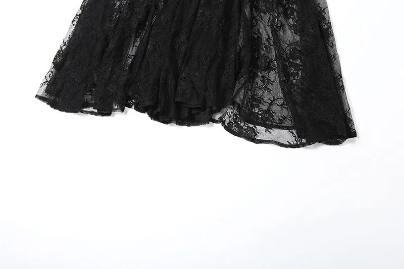 Elegant Sexy Lace See through off Shoulder Slim Dress