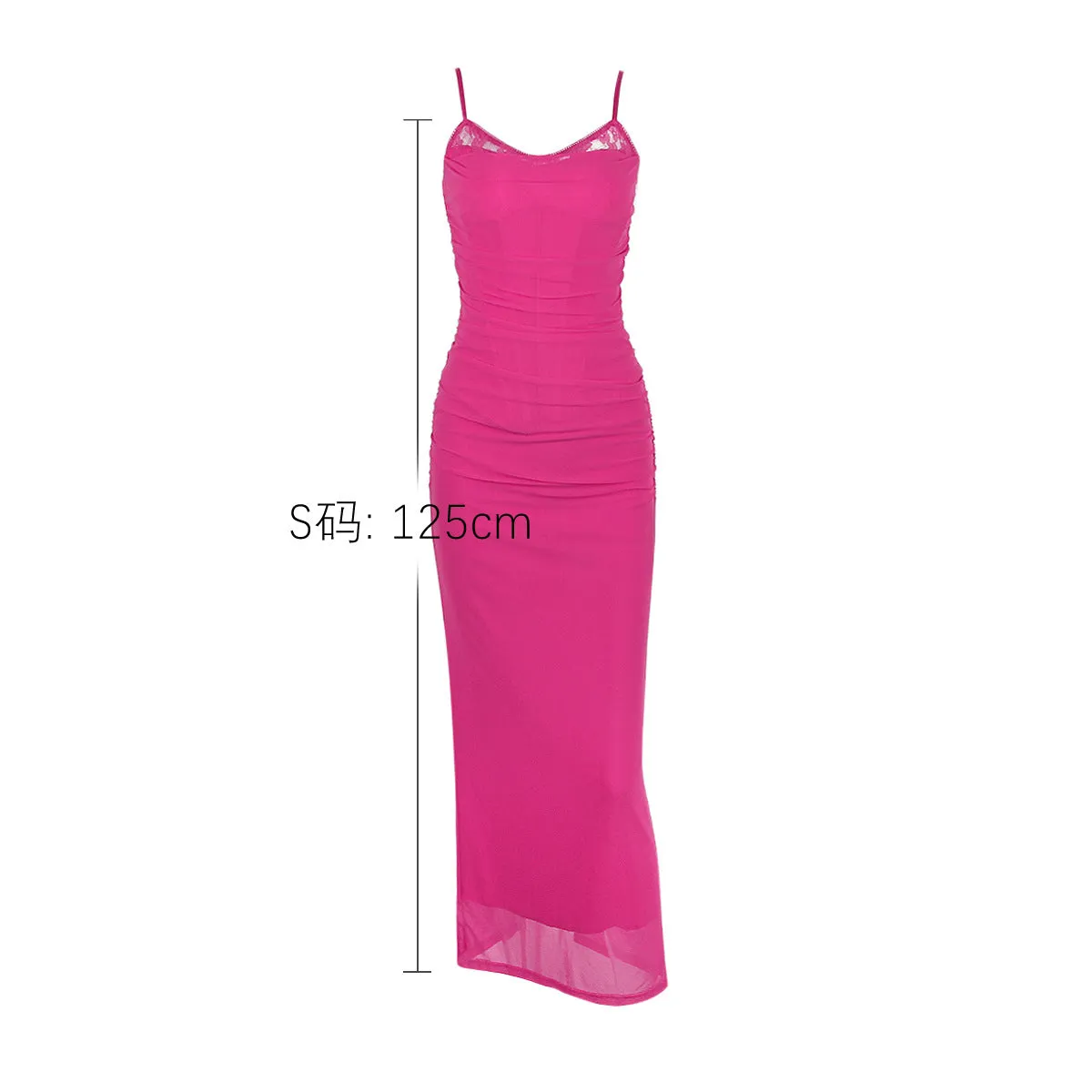 Erika Lace Mesh Sexy Spaghetti Strap Maxi Dress