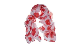 Fashion Red Poppy Scarf Print Long Scarves