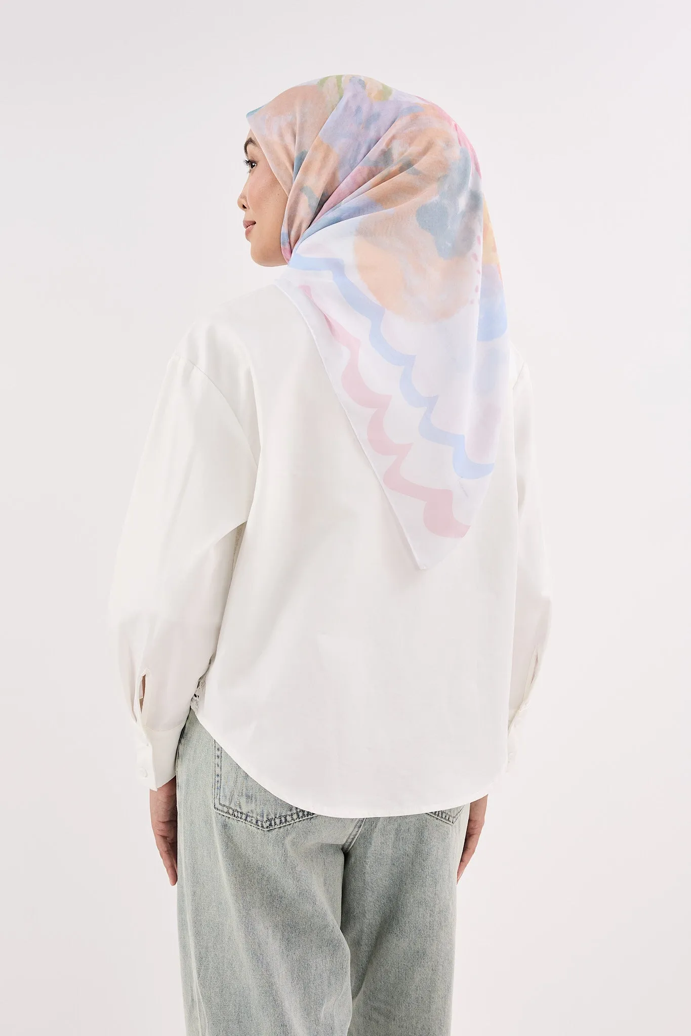 Fruity White Square Scarf