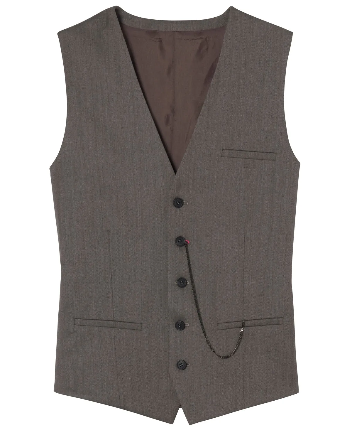 Gilet de costume en chevron marron