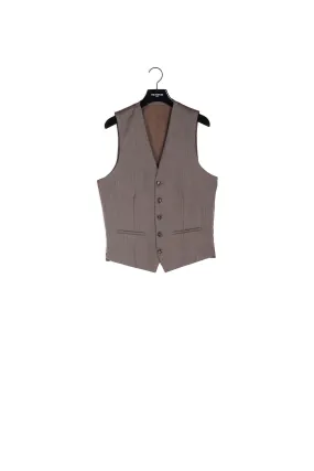 Gilet de costume en chevron marron
