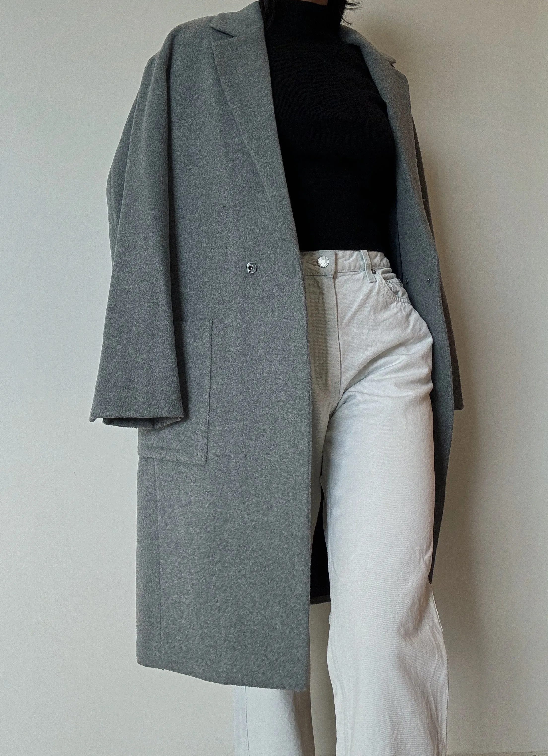 Gray Long Coat (50% Wool)