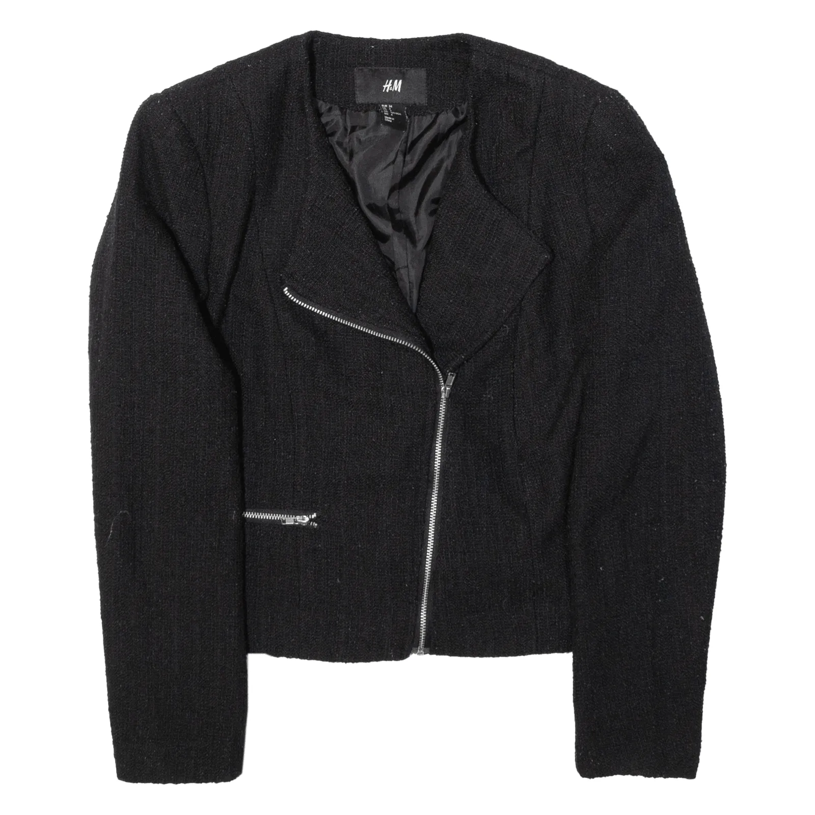 H&M Womens Overcoat Jacket Black XS