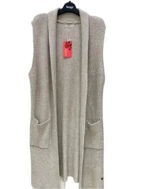 Italian Knitted Ribbed Long Gilet One Size