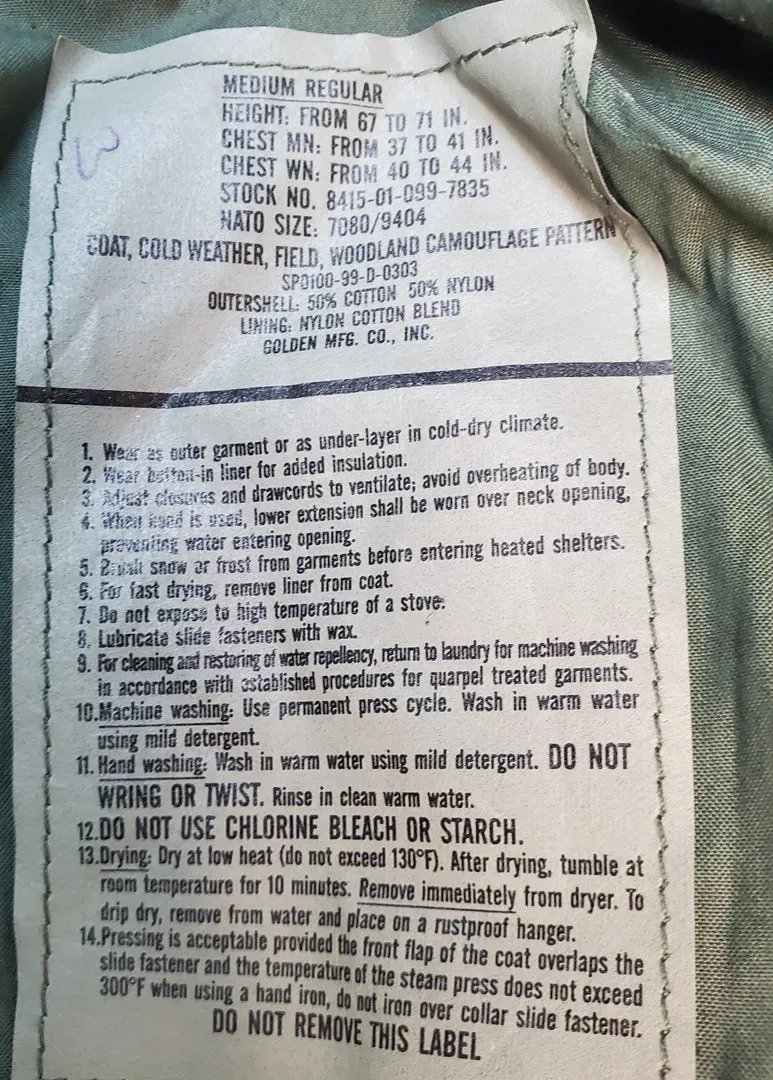 Jacket - G.I. Issue M-65 Field - Woodland