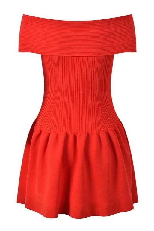 JULSIE Off of the Shoulder Flare Bodycon Dress