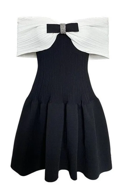 JULSIE Off of the Shoulder Flare Bodycon Dress