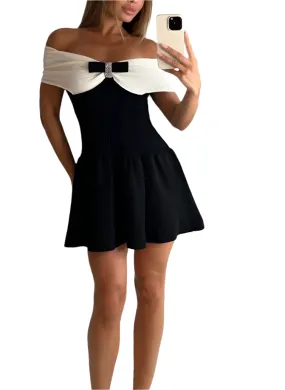 JULSIE Off of the Shoulder Flare Bodycon Dress
