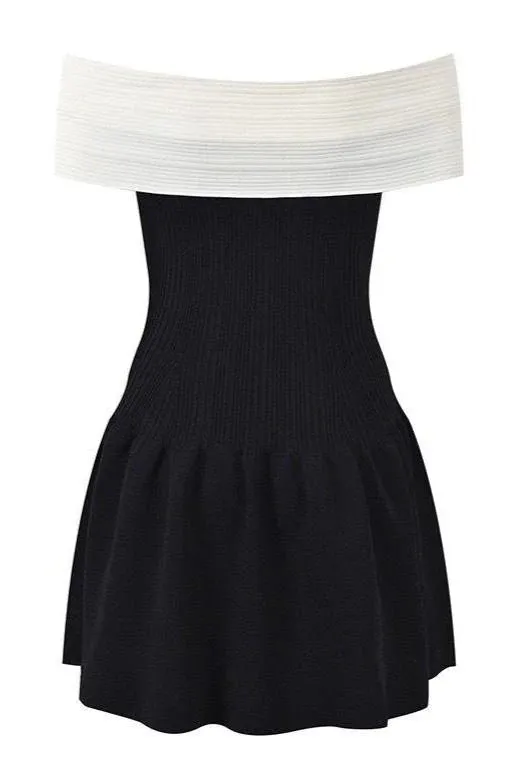 JULSIE Off of the Shoulder Flare Bodycon Dress