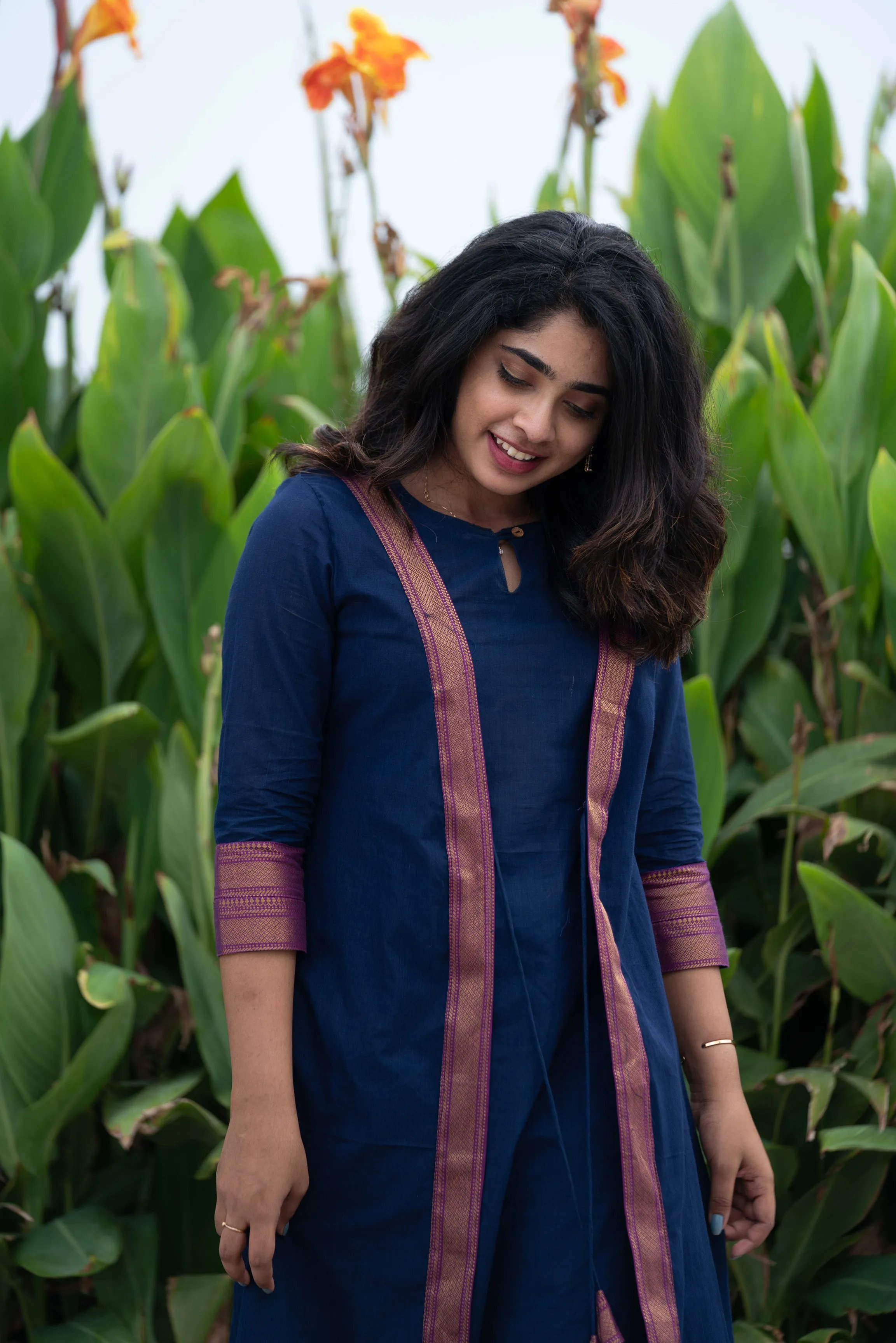 Kanchana Blue Mangalagiri Kurti