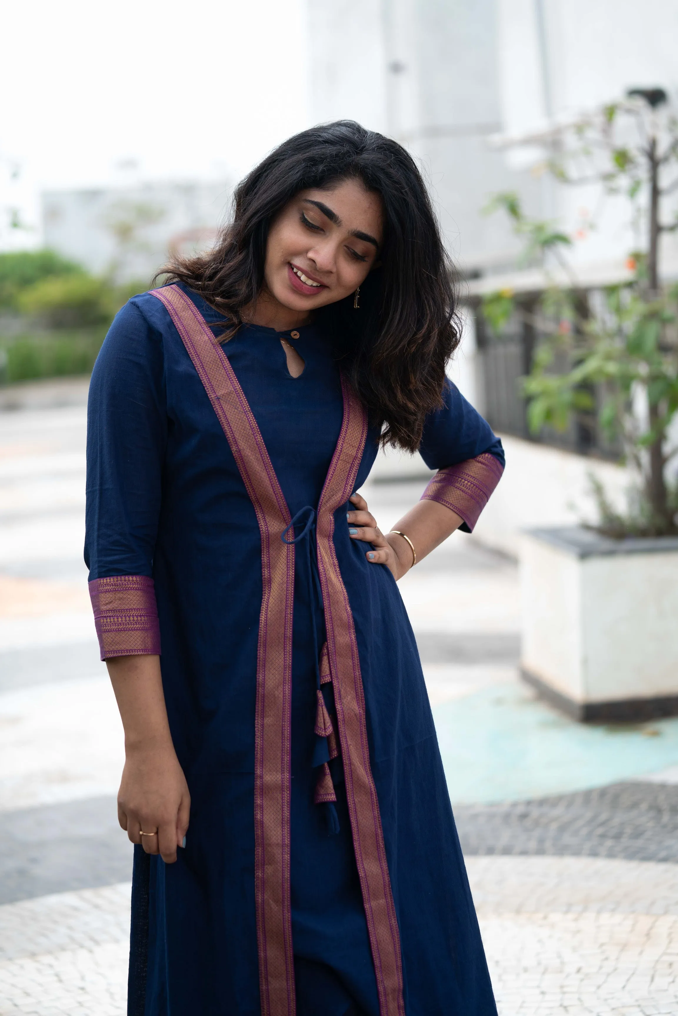 Kanchana Blue Mangalagiri Kurti