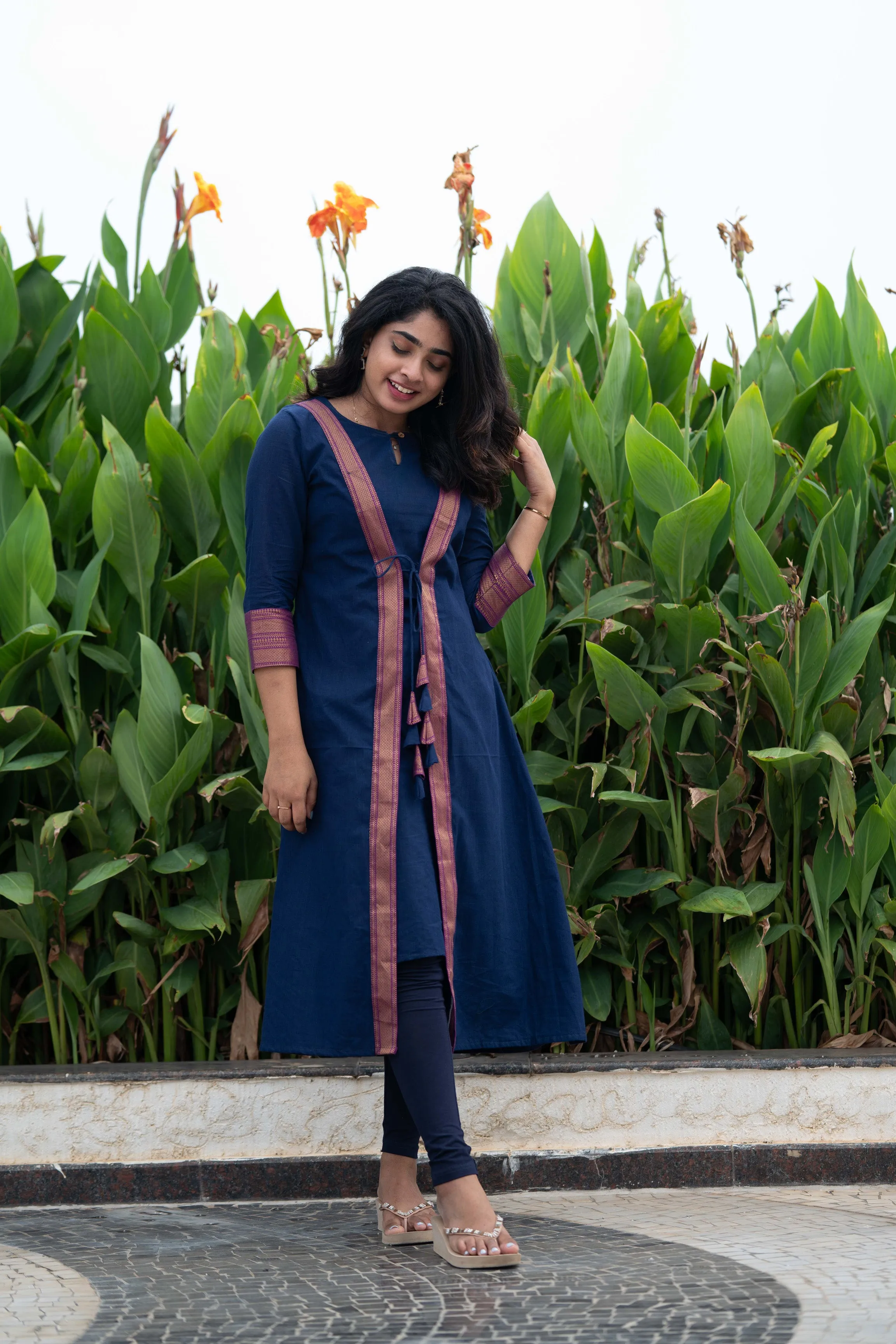 Kanchana Blue Mangalagiri Kurti