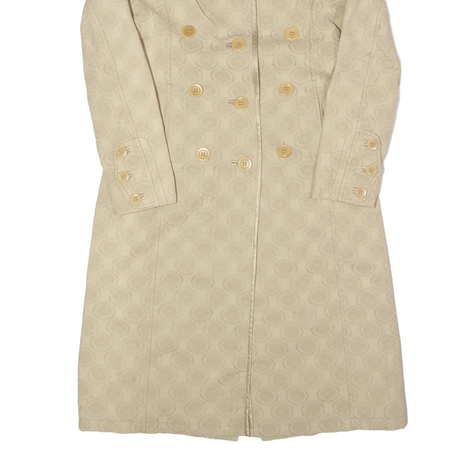 KAREN MILLEN Overcoat Jacket Beige Womens UK 8