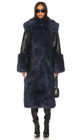 Kim Shui Maxi Coat in Navy