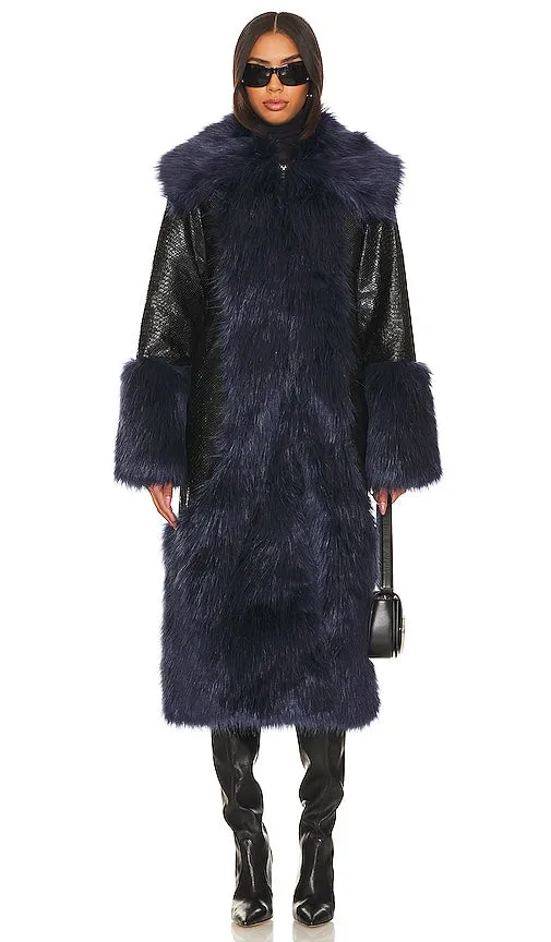 Kim Shui Maxi Coat in Navy