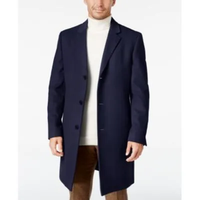 Lauren Ralph Lauren Mens Classic fit Overcoat Coat 42 R Blue Solid