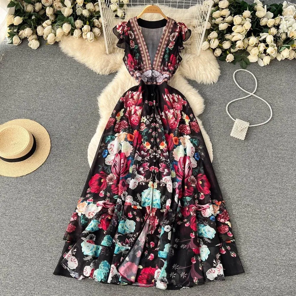 Mary Floral Midi Dress