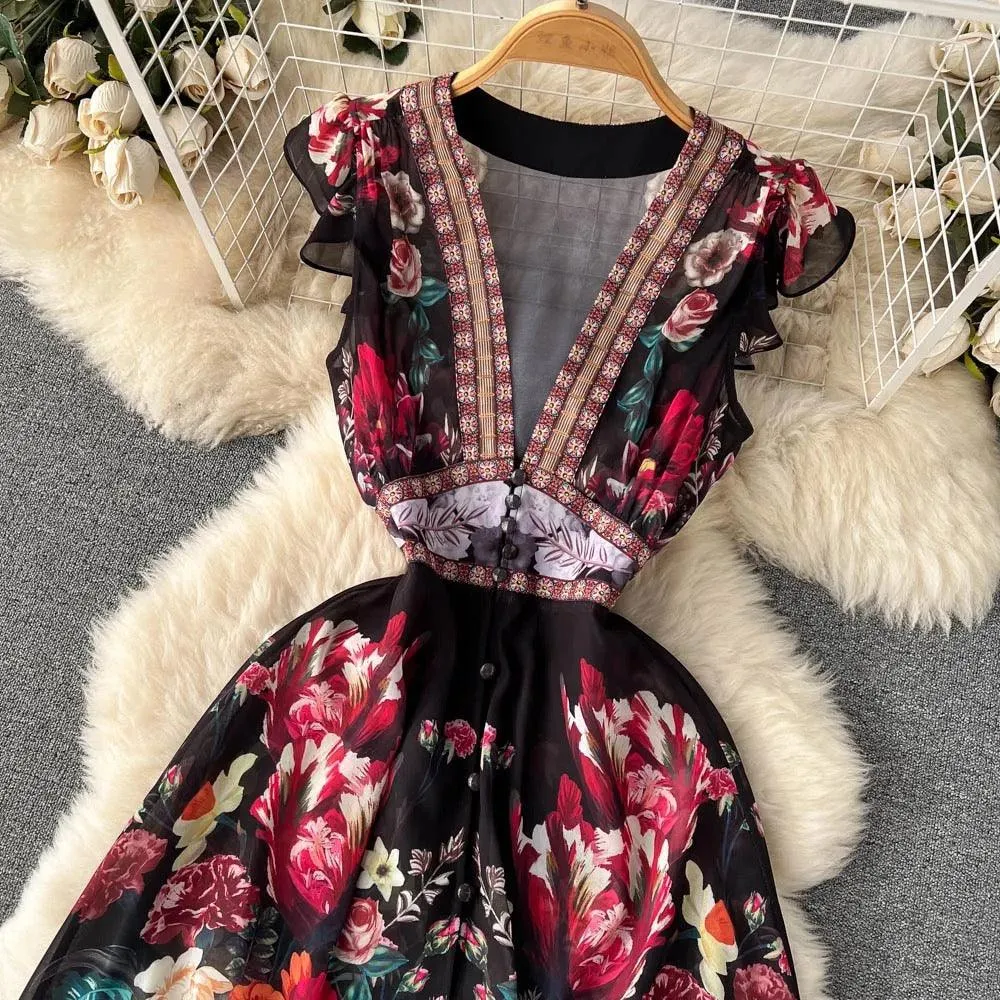 Mary Floral Midi Dress