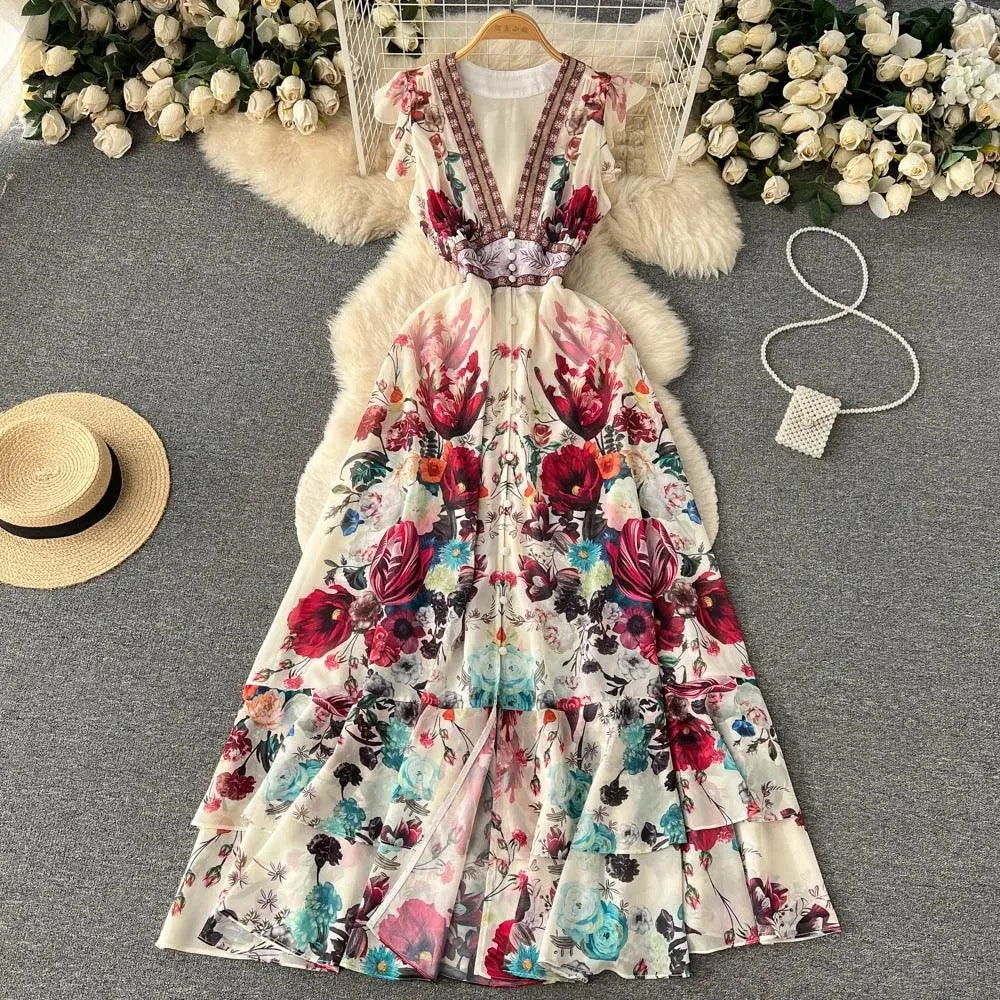 Mary Floral Midi Dress