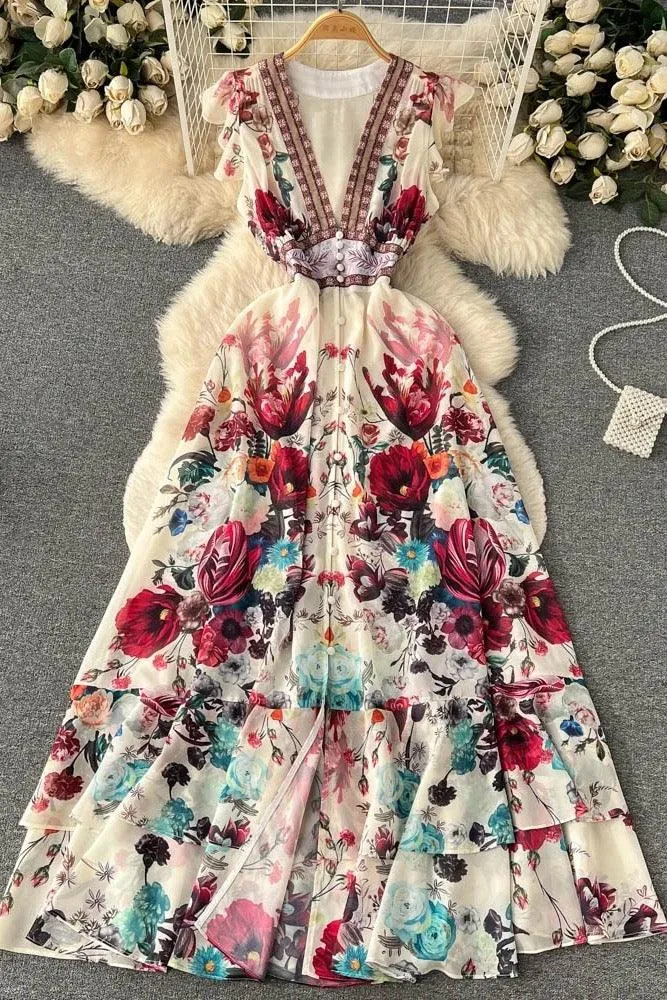 Mary Floral Midi Dress