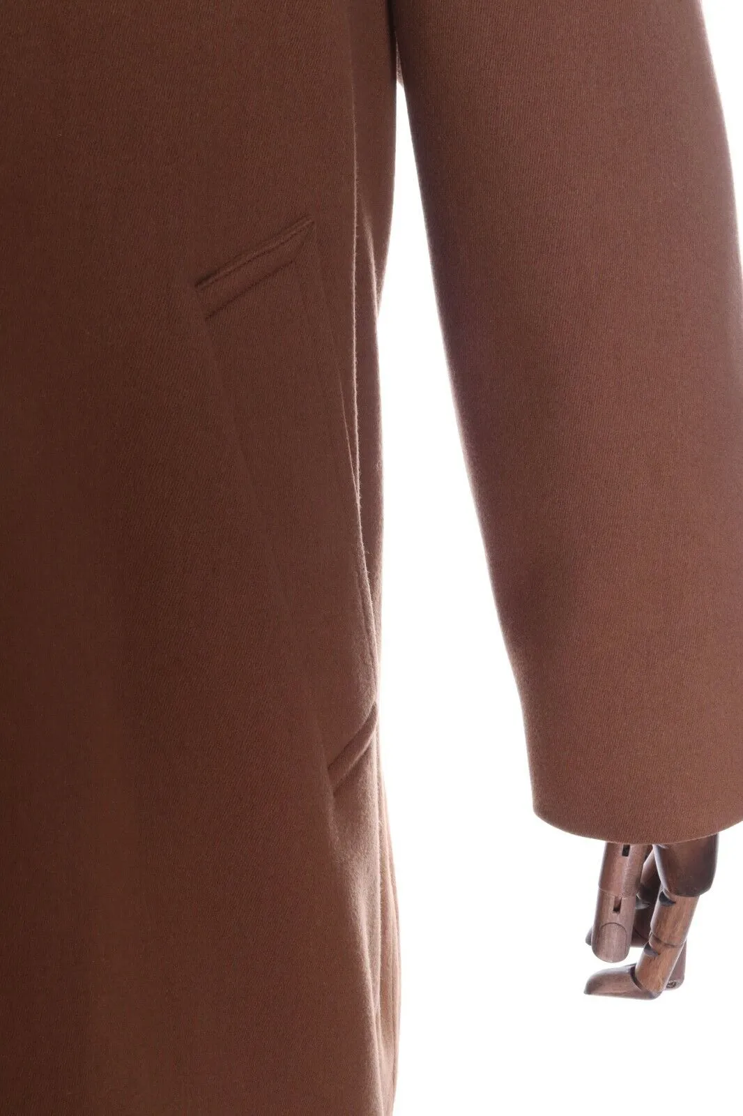 Men's AQUASCUTUM Camel 100% Wool Single-Breasted Coat Overcoat Size 42 R