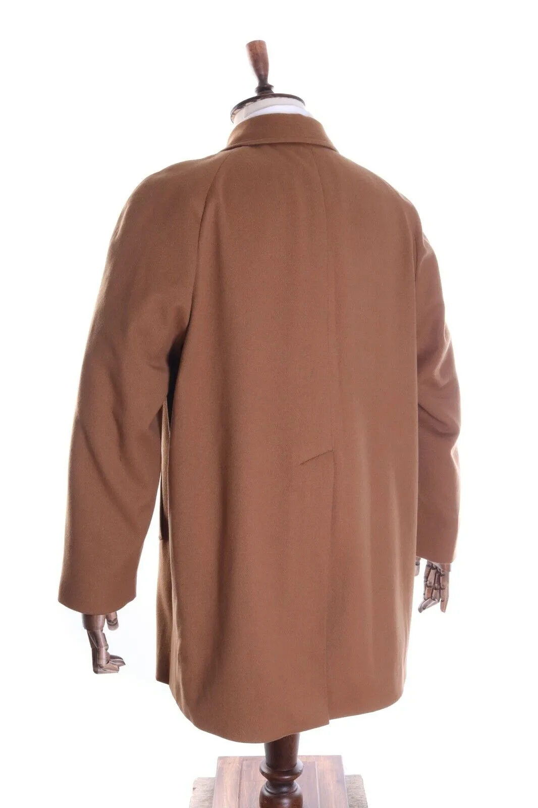 Men's AQUASCUTUM Camel 100% Wool Single-Breasted Coat Overcoat Size 42 R