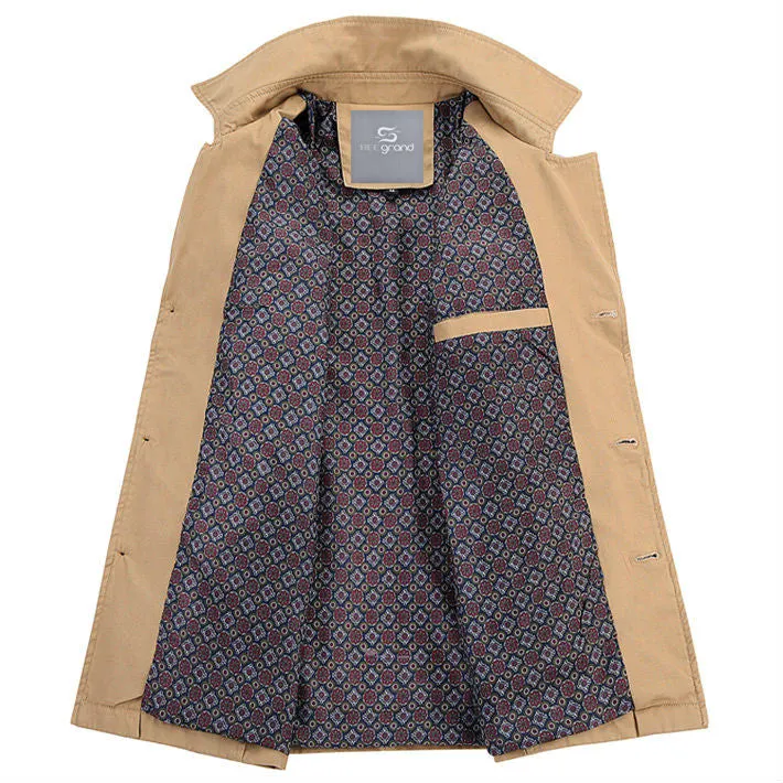 Men's Regular Length Turn-Down Collar Overcoat