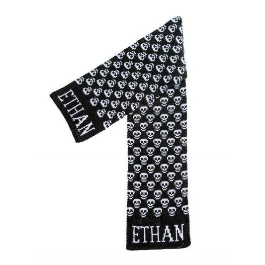 Mini Skulls Personalized Knit Scarf