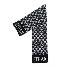 Mini Skulls Personalized Knit Scarf