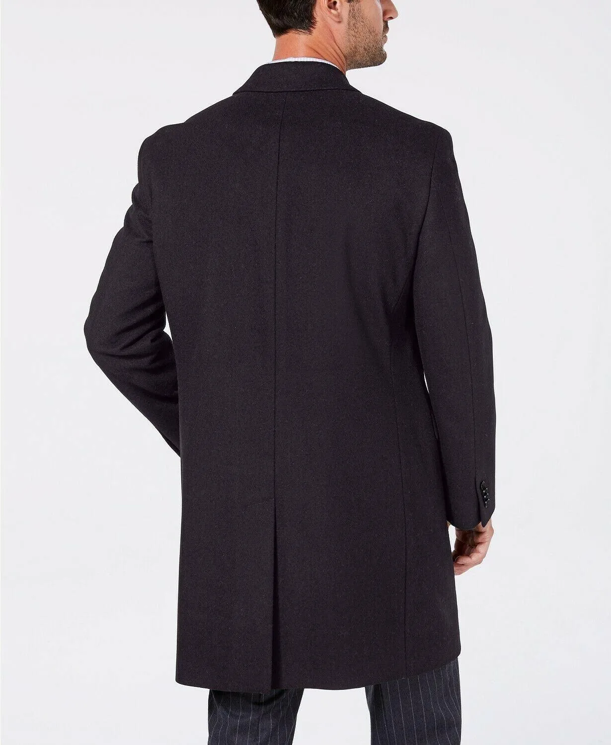 Nautica Mens Classic fit Overcoat Coat 40 S Grey Solid