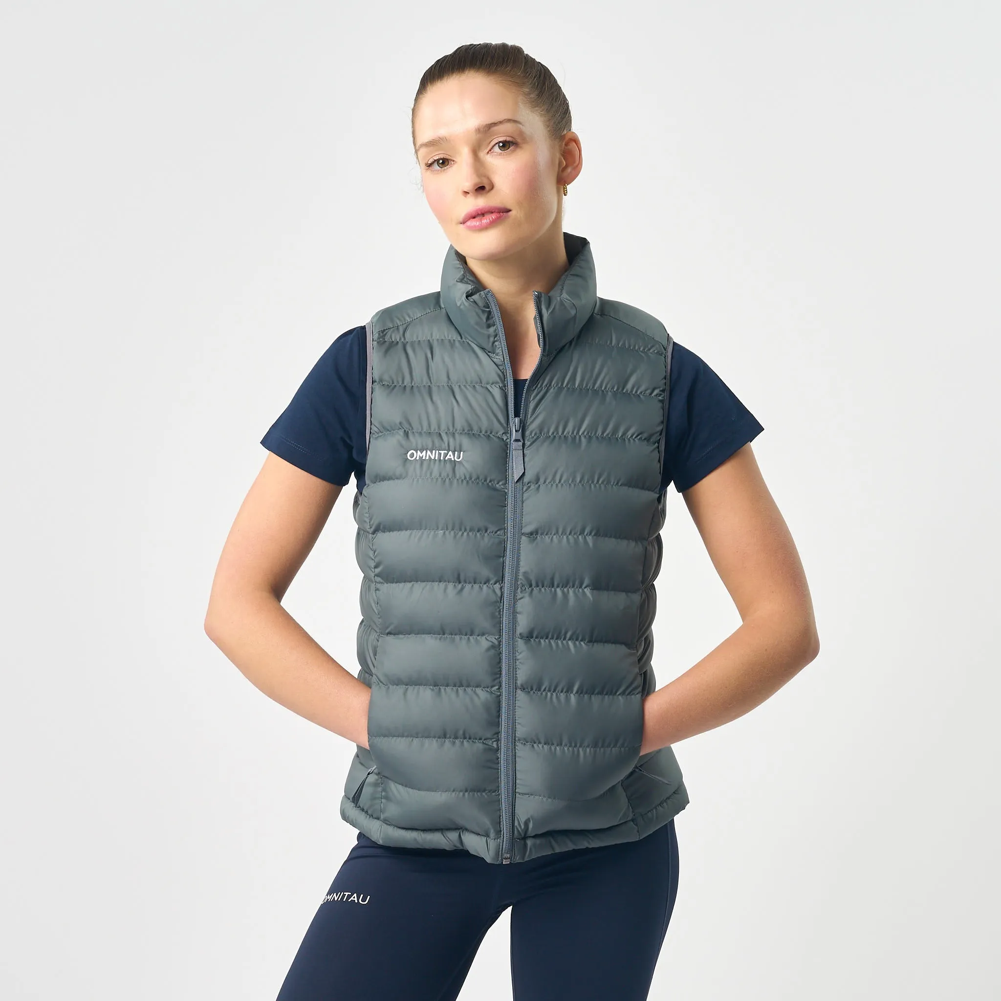 Omnitau Women's Team Sports Recycled Padded Gilet - Grey