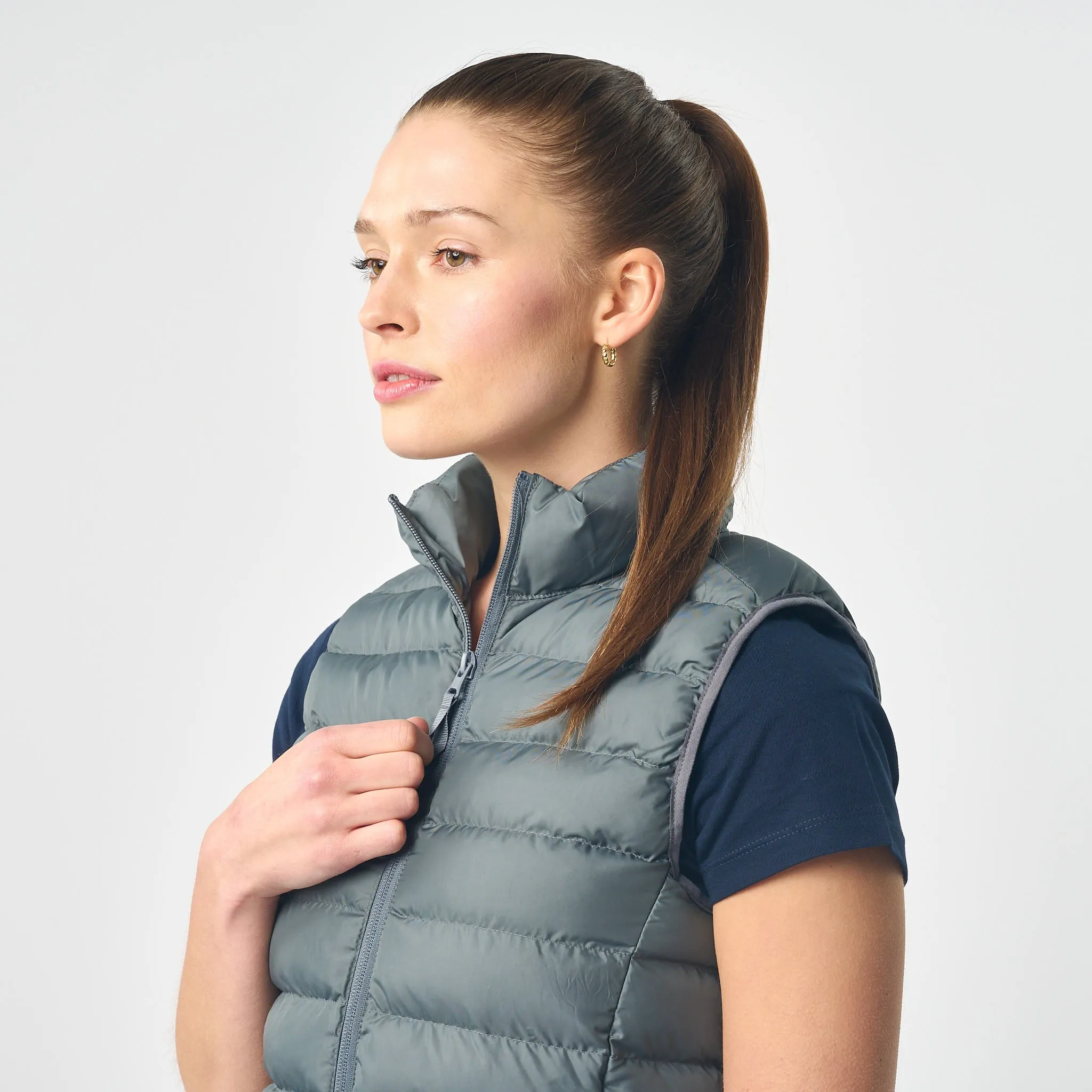 Omnitau Women's Team Sports Recycled Padded Gilet - Grey