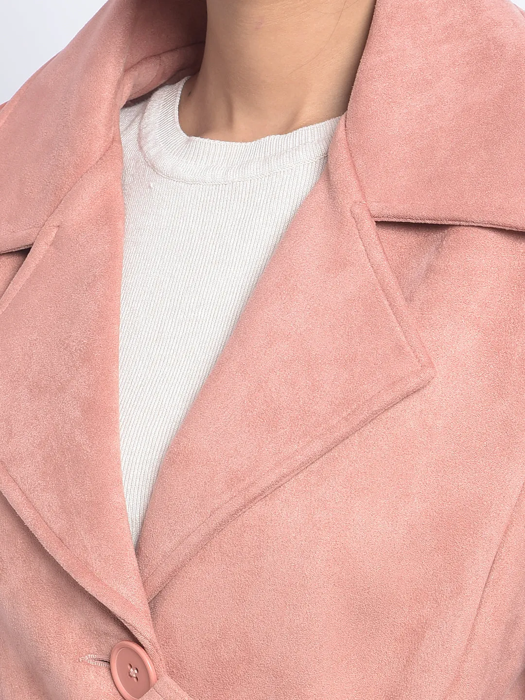 Peach Overcoat With Belt