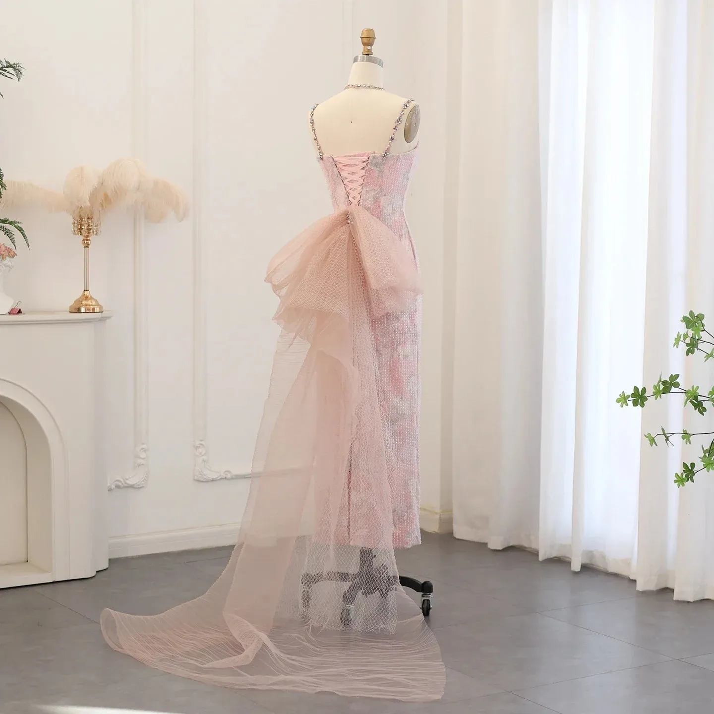 Pink Velvet Mermaid Gown