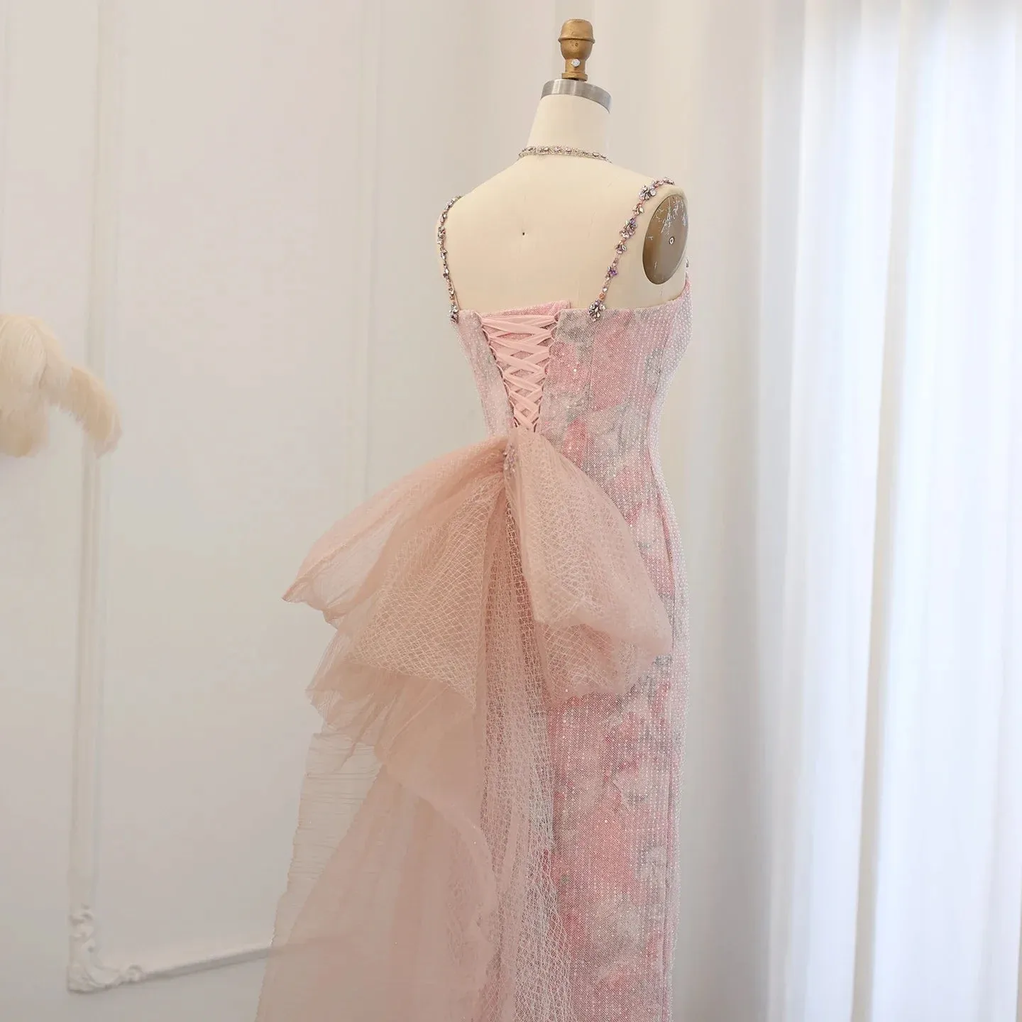 Pink Velvet Mermaid Gown