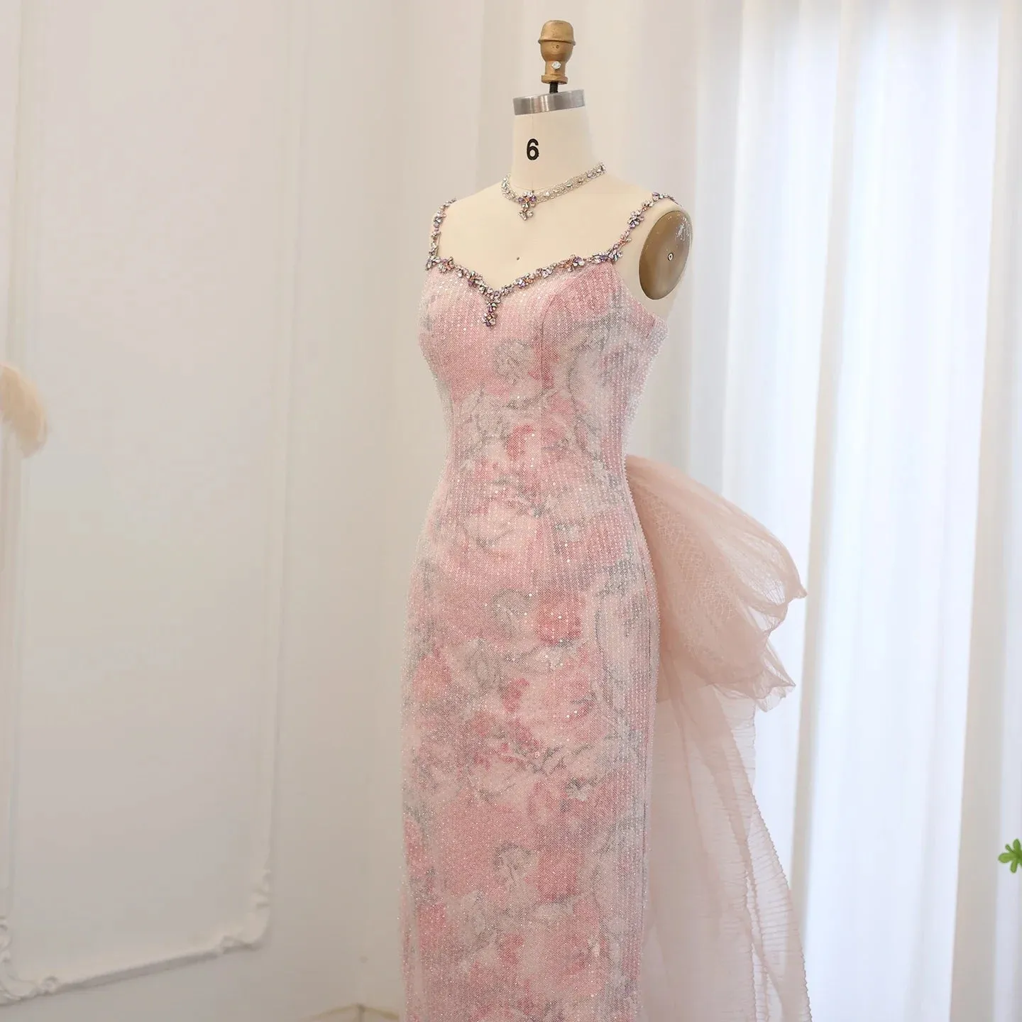 Pink Velvet Mermaid Gown
