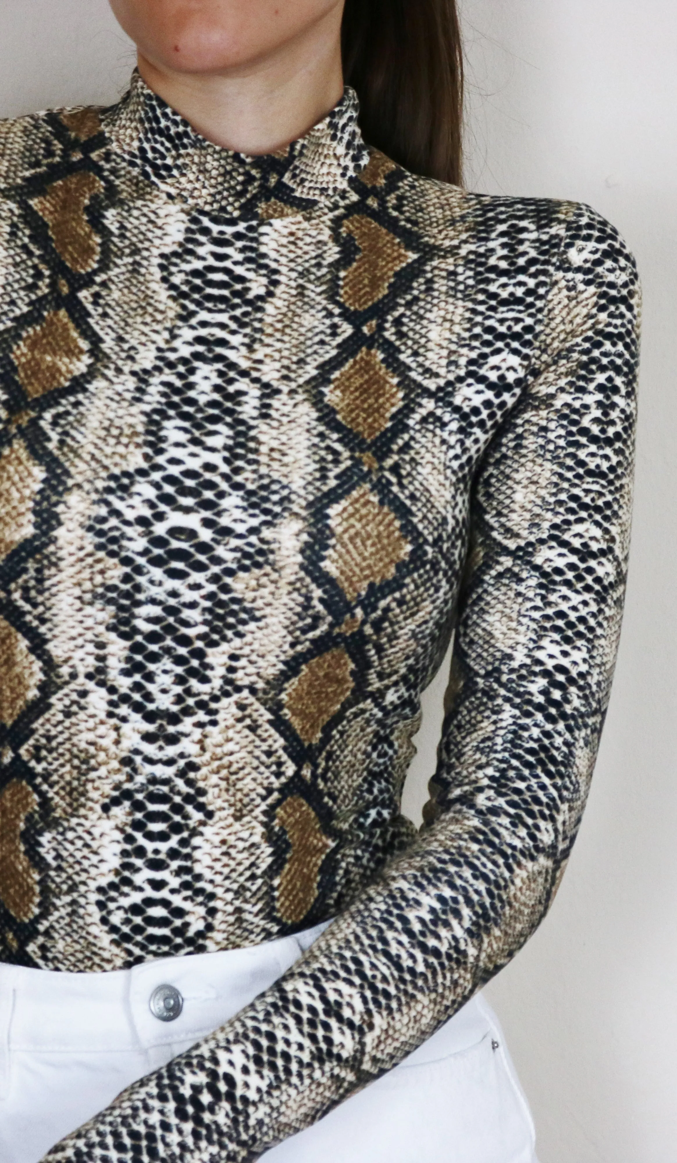 "CICELY" SNAKESKIN BODYSUIT
