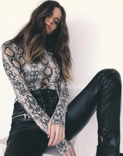 "CICELY" SNAKESKIN BODYSUIT