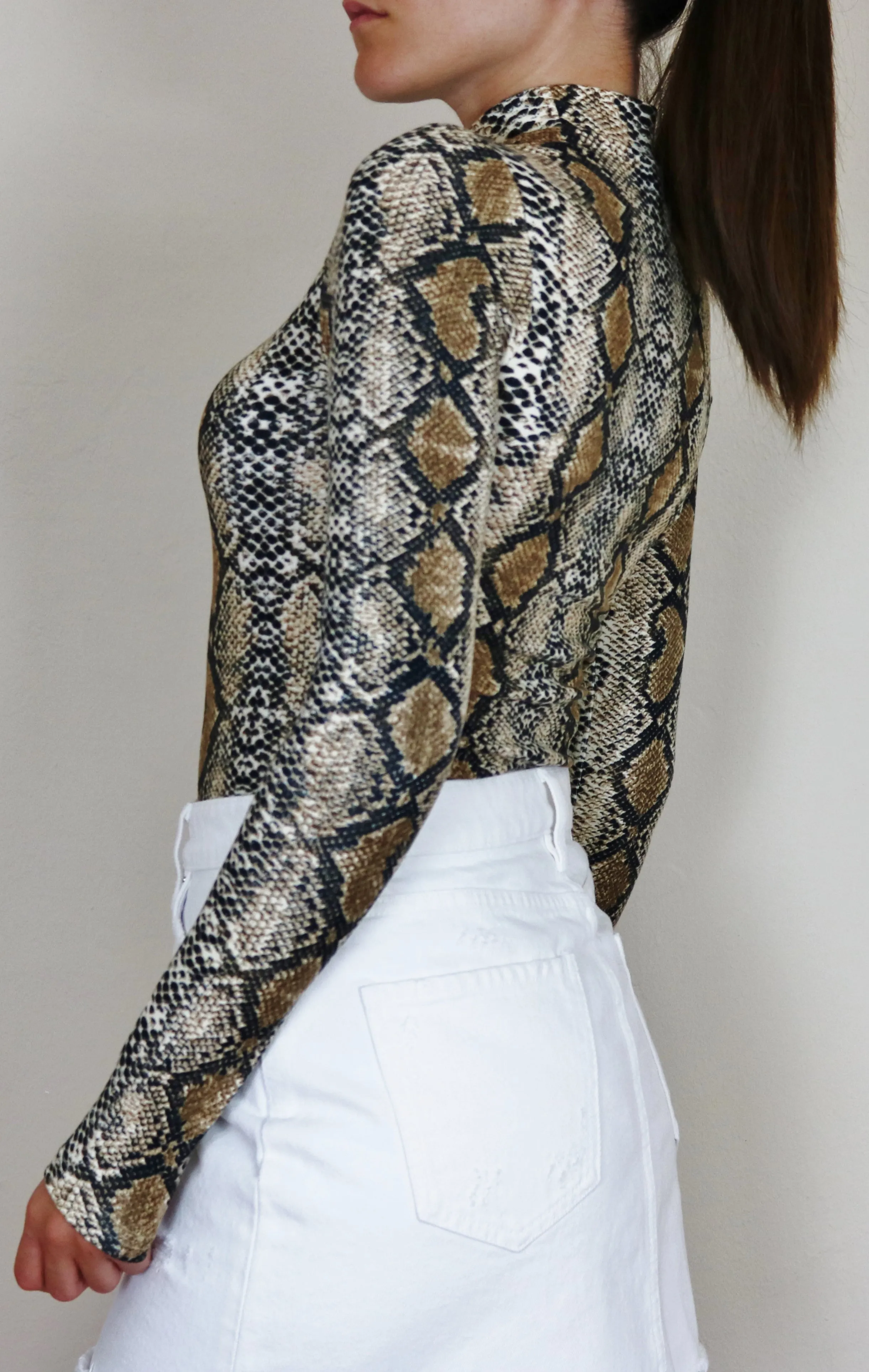 "CICELY" SNAKESKIN BODYSUIT