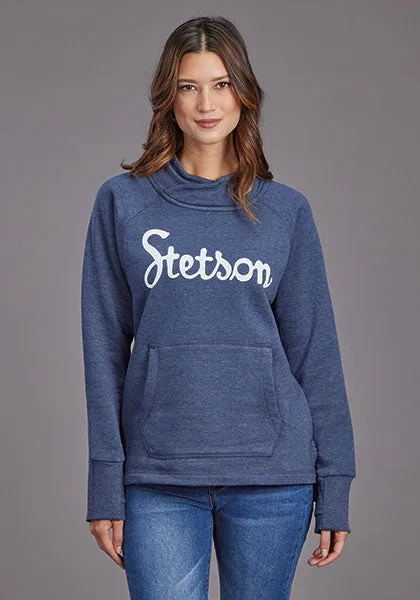 Stetson Women's Heather Navy Script Pullover