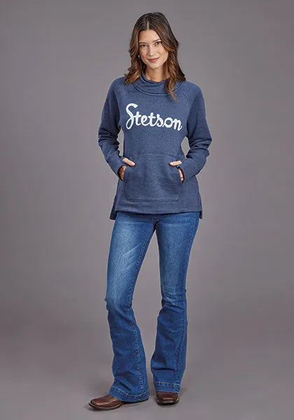 Stetson Women's Heather Navy Script Pullover
