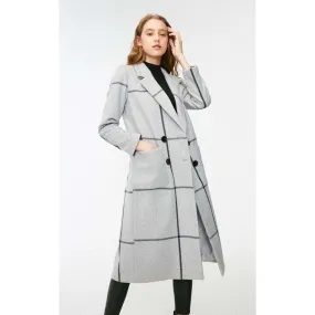 URBAN PLAID STRAIGHT TUBE OVERCOAT