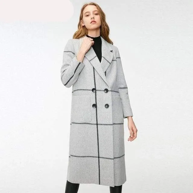 URBAN PLAID STRAIGHT TUBE OVERCOAT