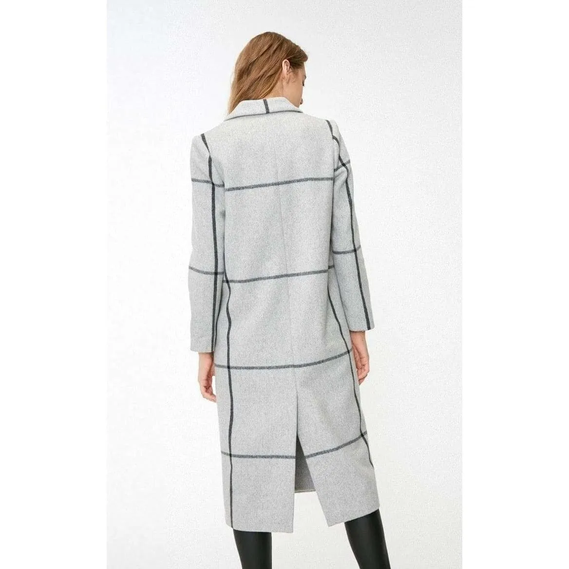 URBAN PLAID STRAIGHT TUBE OVERCOAT