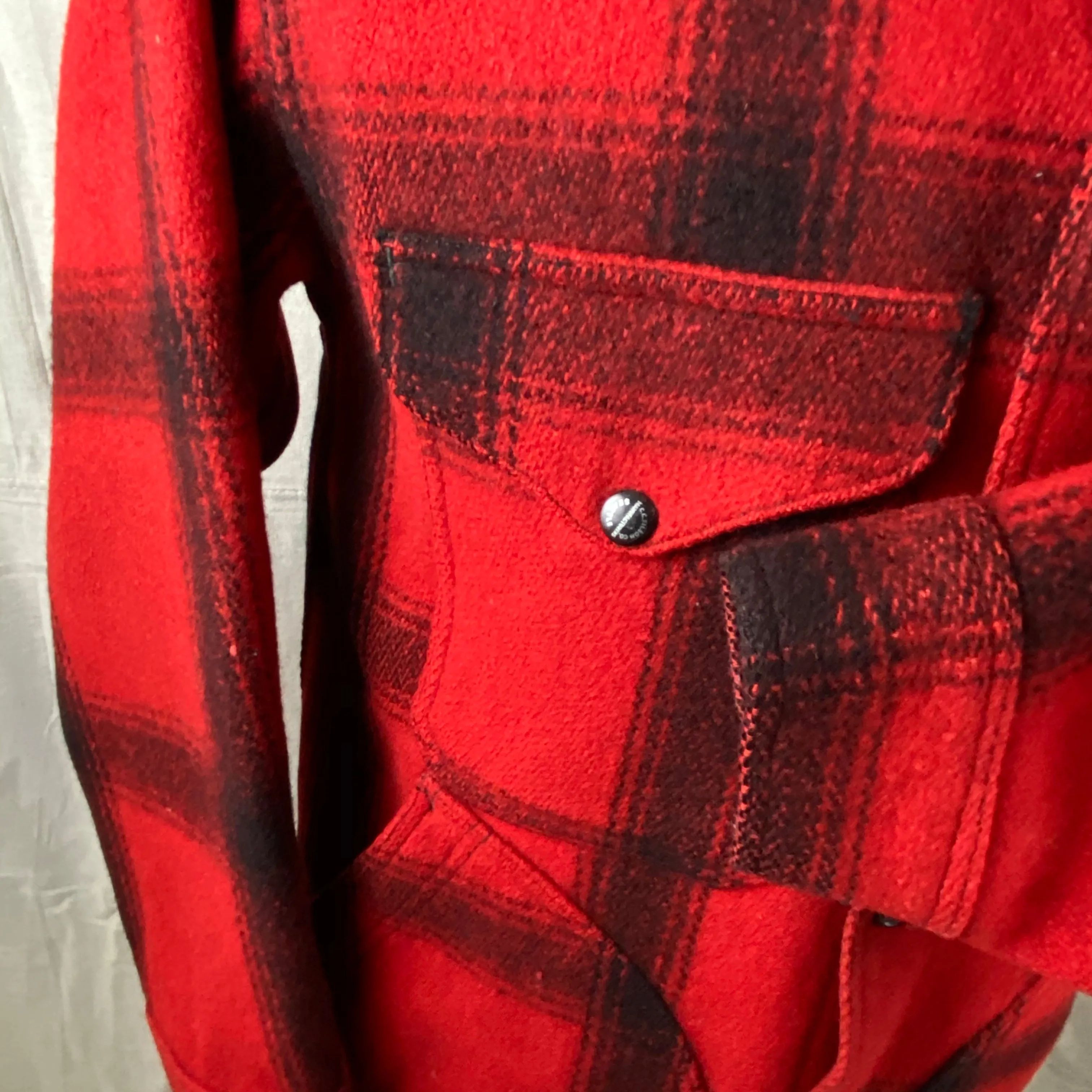 Vintage Union Made 75% Red Filson Hunter Wool Coat Style 85