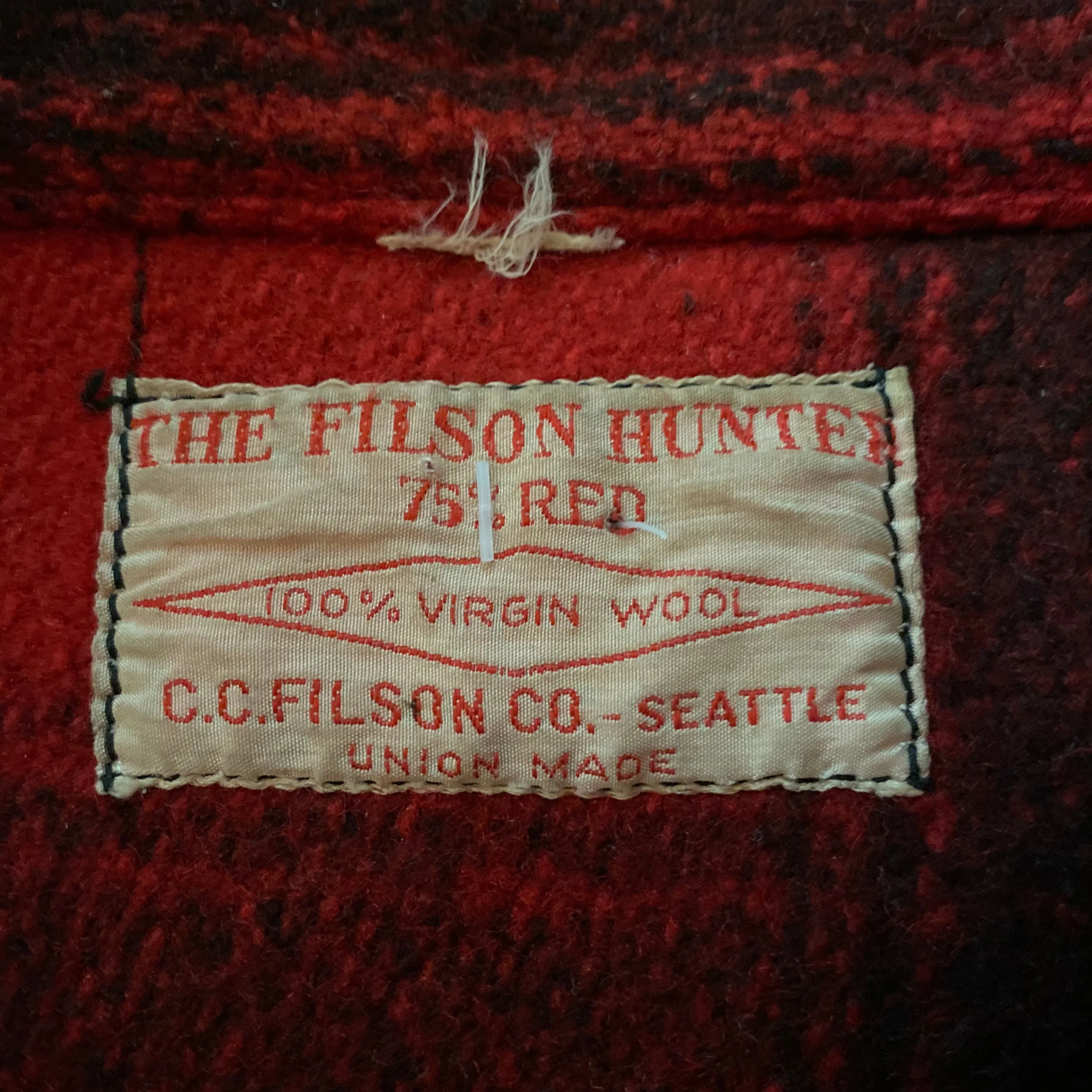 Vintage Union Made 75% Red Filson Hunter Wool Coat Style 85