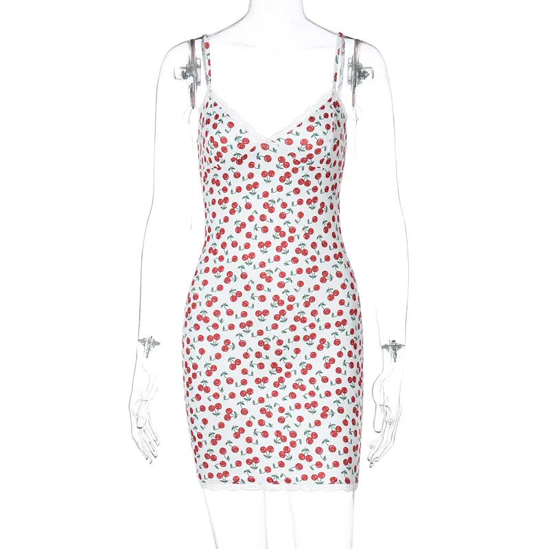 Vvsha Ala Cherry Print Mini Dress